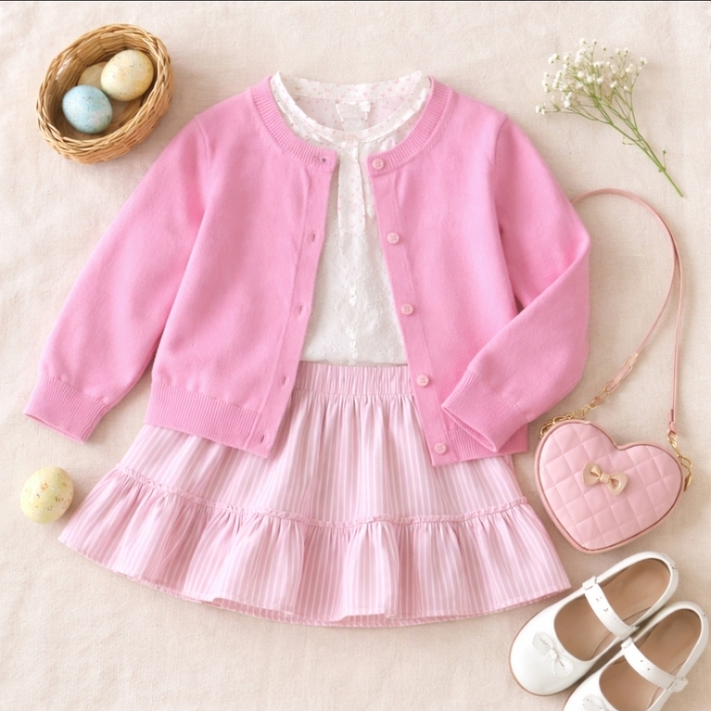 Crewcuts Girls Bubblegum Pink Cardigan Size 3 | J.Crew Everyday Cotton